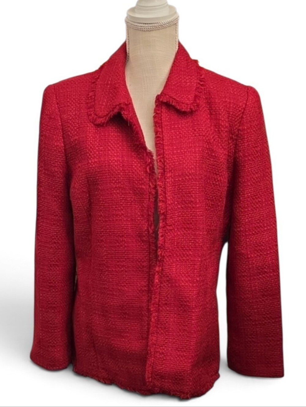 Alfred Dunner Red Tweed Blazer Jacket
